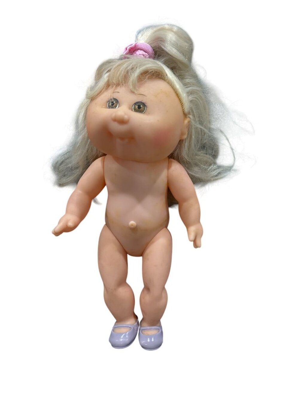 Cabbage Patch Kid Doll With Blonde Hair Blue Signature 1980s Collectible Toy